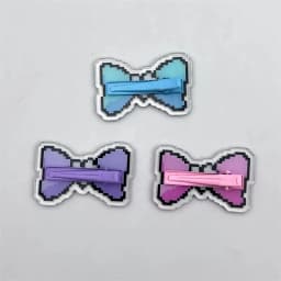 3Pcs/Set Game NEEDY GIRL OVERDOSE KAnge Ame Rain Cosplay Hairpins Colorful Bowtie Acrylic Hairclips Jewelry Headwear Accessories