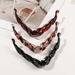 Acrylic Twisted Hair Clip Banana Hairpin for Women Leopard Vintage Barrettes Shark Hair Claw Ponytail Holder Hair Accessories