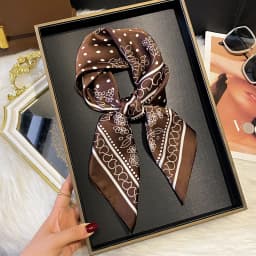 Fashion Print Silk Hairbands Scarf Women 2025 Spring New Elagant Floral Bandana Neck Kerchief Head Bands Foulard Female Scarfs