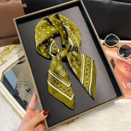 Fashion Print Silk Hairbands Scarf Women 2025 Spring New Elagant Floral Bandana Neck Kerchief Head Bands Foulard Female Scarfs
