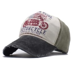 Motorcycle Sun Hat Graffiti Print Baseball Washed Vintage Cap Color-block Baseball Wide Brim Hat Duckbill Cap