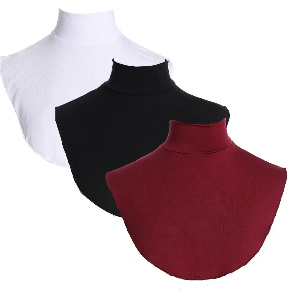 Soft Cotton Modal Neck Cover Ramadan Hijab Cover Headwrap Full Fake Collar High Collars Turtleneck Scarves Wraps