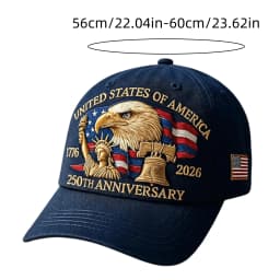 250th American Independence Anniversary Baseball Cap Breathable Lightweight Outdoor Hat Gift for Dad & Veterans