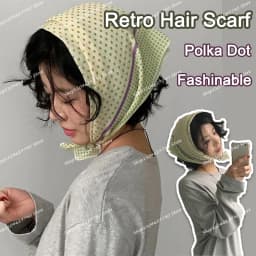 Retro Polka Dot Triangle Hair Scarf Accessories Women's Artistic Soft Cotton Skirt Headscarf Satin Bonnet Fashion Handkerchief