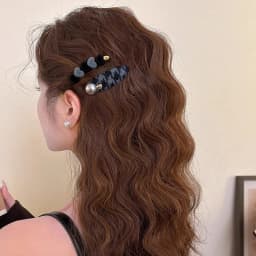 2pcs/set Two Colors Heart Oval Hair Clip For Women Girls Sweet Hair Ornament Side Hairpin Barrette Fashion Hair Accessories