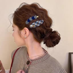2pcs/set Two Colors Heart Oval Hair Clip For Women Girls Sweet Hair Ornament Side Hairpin Barrette Fashion Hair Accessories