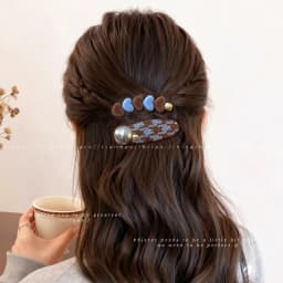 2pcs/set Two Colors Heart Oval Hair Clip For Women Girls Sweet Hair Ornament Side Hairpin Barrette Fashion Hair Accessories