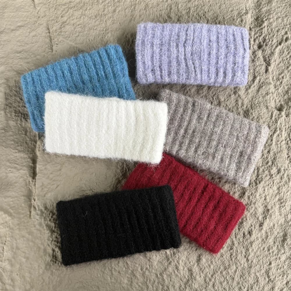 New Arrival Winter Headband Women's Solid Color Wide-Width Keep Warm Knitted Cotton Hair Holding High Quality Plush Hairband
