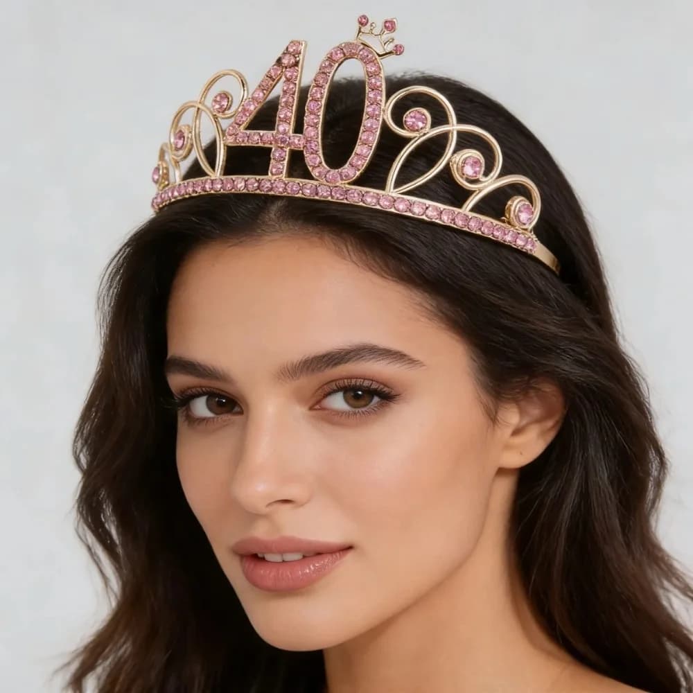 Rose Gold Crystal Crown Hairband Alloy Bridal Princess Wedding Birthday Party Hair Accessories Headbands for Women Hair Bands