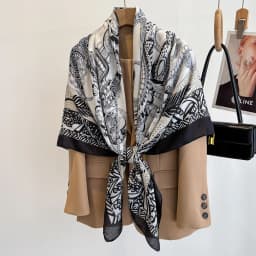 130*130cm Beach Wraps Large Shawl Women Summer Chain Printed Square Scarf Luxury Scarves Bandanas Elegant Hijab