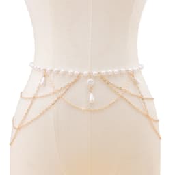 New Vintage Multi layer Chain Belt Fashion Versatile Womens Faux Pearl Tassel Waist Chain
