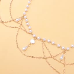 New Vintage Multi layer Chain Belt Fashion Versatile Womens Faux Pearl Tassel Waist Chain