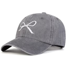 Unisex Bow Embroidery Wash Baseball Caps Spring and Autumn Outdoor Adjustable Casual Hats Sunscreen Hat