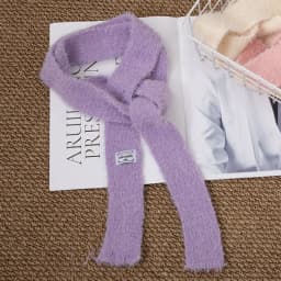 Black And White Striped Plush Scarf Women's Scarves Neck Warmer Girls Versatile Decoration Korean Thin And Narrow Long Tie Scarf