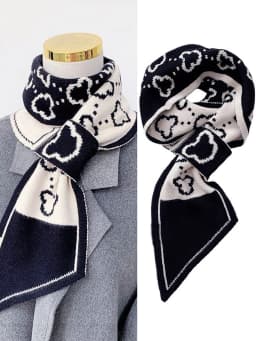 Women Knitted Scarf Autumn Winter Thick Warm Double Knit Instant Scarf Fashion Plaid Angled Scarves Outdoor Triangle Neck Scarf