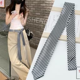 New Trendy Wine Red Black Striped Belt Collocation Many Uses Fit With Jeans Hair Tie Neckerchiefs Daily Wear 7cm Brown Neckties