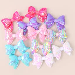 6/12pcs Cute Sequin Hair Bows Clip For Cute Girls Kids Hair Bows Hairpin Barrettes Clips Children Kids Party Hair Accessories