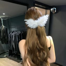 1pc black and white rhinestone heart feather wings hair clip, sweet and cool party hairpin, Halloween hair accessories