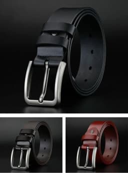 Business Leisure Men's Alloy Square Pin Buckle Belts Male Famous Brand Luxury Designer Synthetic Leather Jeans Belts for Men