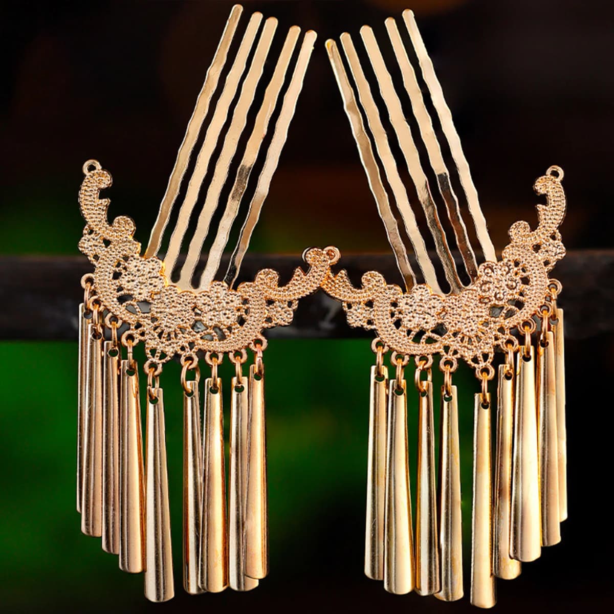 Chinese Side Hairpin Classic Wedding Hair Accessories Retro Tassel Hair Comb Forks Vintage Hanfu Party Barrettes Retro Headwear