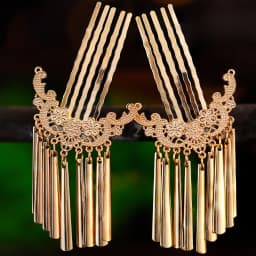 Chinese Side Hairpin Classic Wedding Hair Accessories Retro Tassel Hair Comb Forks Vintage Hanfu Party Barrettes Retro Headwear
