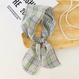 British Cotton Skinny Plaid Scarf Fashionable Outfit Hairband Necktie Scarf Small Shawl Headscarf Neck Protection Scarf 11X120cm