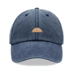 1pc Croissant Printing Retro Baseball Caps for Men,outdoor Leisure Washed Adjustable Dad Hat Faded Sports Sun Tralve Dailywear