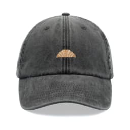 1pc Croissant Printing Retro Baseball Caps for Men,outdoor Leisure Washed Adjustable Dad Hat Faded Sports Sun Tralve Dailywear