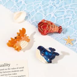 Small Delicate Cute Lovely Acetate Hair Clips Cartoon Whale Seahorse Crab Starfish Hairpins Side Bangs Women Hair Accessories
