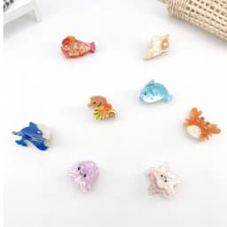 Small Delicate Cute Lovely Acetate Hair Clips Cartoon Whale Seahorse Crab Starfish Hairpins Side Bangs Women Hair Accessories