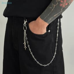 ♥Silver Star Pendant Pants Chain | Edgy Streetwear Waist Chain For Jeans & Casual Outfits