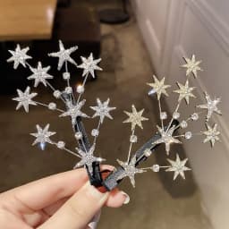 1Pcs Sparkling Diamond Star Hair Clip Exquisite Broken Hair Fixing Clip Date Party Style Headwear Versatile Decoration Hairstyle