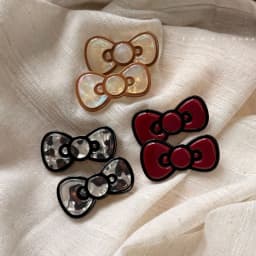 Korean New Trend Alloy Resin Colored Bow Hair Clip Student Party Side Clip Women's Kawaii Duckbill Hair Clip Gifts Accessories