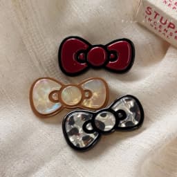 Korean New Trend Alloy Resin Colored Bow Hair Clip Student Party Side Clip Women's Kawaii Duckbill Hair Clip Gifts Accessories