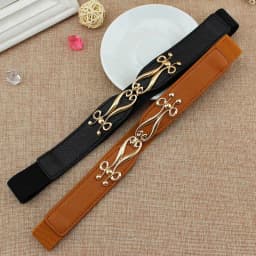 Fashion Elastic Waistband Elegant Cummerbund Women Dress Buckle Belt Strap Waist