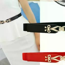 Fashion Elastic Waistband Elegant Cummerbund Women Dress Buckle Belt Strap Waist