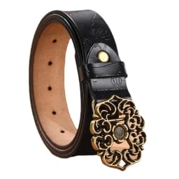 (Factory Direct Sales)Women's Vintage Sunflower Versatile Cowhide Belt for Women Decoration Fashion Jeans Belt