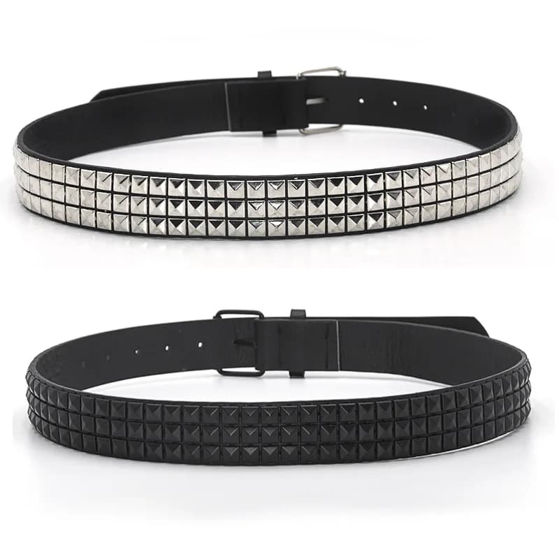 Fashion Rivet Belt Men Women's Studded Belt Punk Rock With Pin Buckle Drop Shipping Black