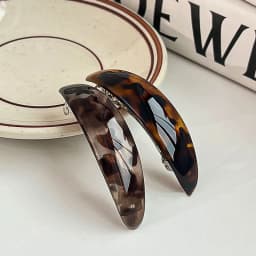Retro Tortoiseshell Leopard Print Hair Clip Curved Temperament Full Hair Clip at Back of Head Vacation Daily Hair Accessory
