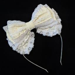 White Bow Lace Headband Sweet and Cute French Retro Headband Lolita Style Photo Prop Hair Accessory Suitable for Women and Girls