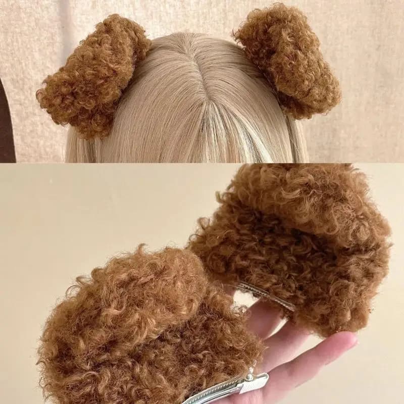1Pair New Cute Puppy Ears Side Clips For Girls Plush Hairpin Kawaii Barrettes Headwear Kids Hair Accessories Gifts
