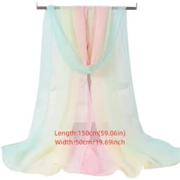 Summer Sun Protection Scarf Gradient Solid Color Soft Shawls Anti-sunburn Long Pashmina Women
