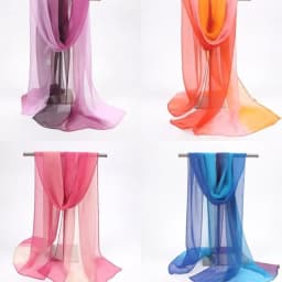 Summer Sun Protection Scarf Gradient Solid Color Soft Shawls Anti-sunburn Long Pashmina Women