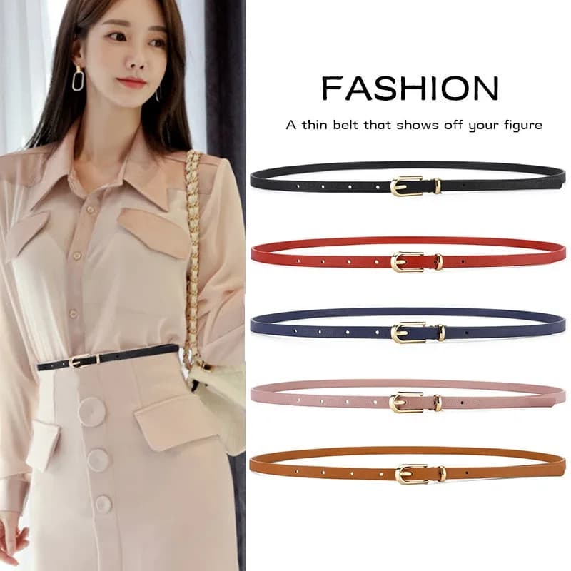 Women's small belt dress Korean version fashionable versatile multi-color simple casual trend needle buckle black thin belt