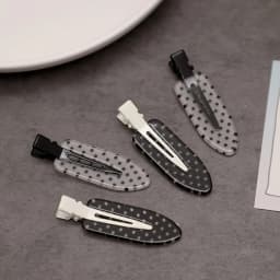 4 Pieces/Black and White Acetic Acid Traceless Hair Clip Acrylic Duckbill Clip Sweet Bangs Hair Clip Hair Clip