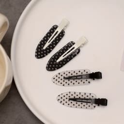 4 Pieces/Black and White Acetic Acid Traceless Hair Clip Acrylic Duckbill Clip Sweet Bangs Hair Clip Hair Clip