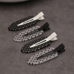 4 Pieces/Black and White Acetic Acid Traceless Hair Clip Acrylic Duckbill Clip Sweet Bangs Hair Clip Hair Clip