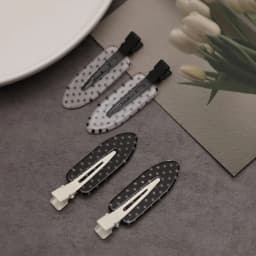 4 Pieces/Black and White Acetic Acid Traceless Hair Clip Acrylic Duckbill Clip Sweet Bangs Hair Clip Hair Clip