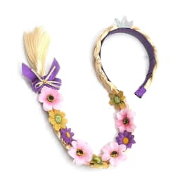 Princess Dress up Wigs, Princess Rapunzel Or Elsa Snowflake Long Braided Wig Headbands Adorn for Girls Costume Accessories