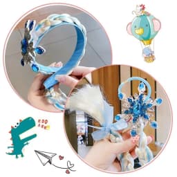Princess Dress up Wigs, Princess Rapunzel Or Elsa Snowflake Long Braided Wig Headbands Adorn for Girls Costume Accessories